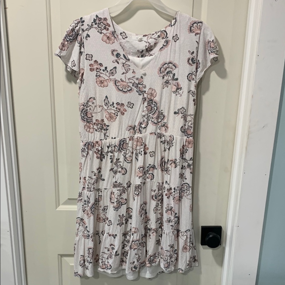 Floral Print Short Sleeve Dress